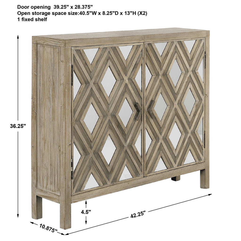 Tahira Mirrored Accent Cabinet - Bombay Mercantile