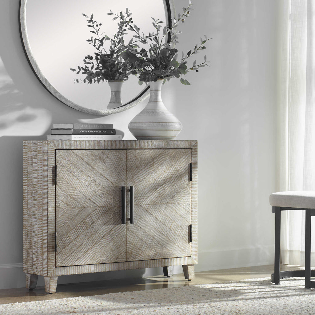 Adalind White Washed Accent Cabinet - Bombay Mercantile