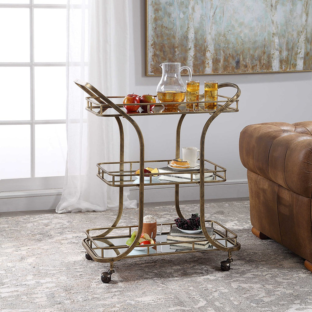 Stassi Gold Serving Cart - Bombay Mercantile