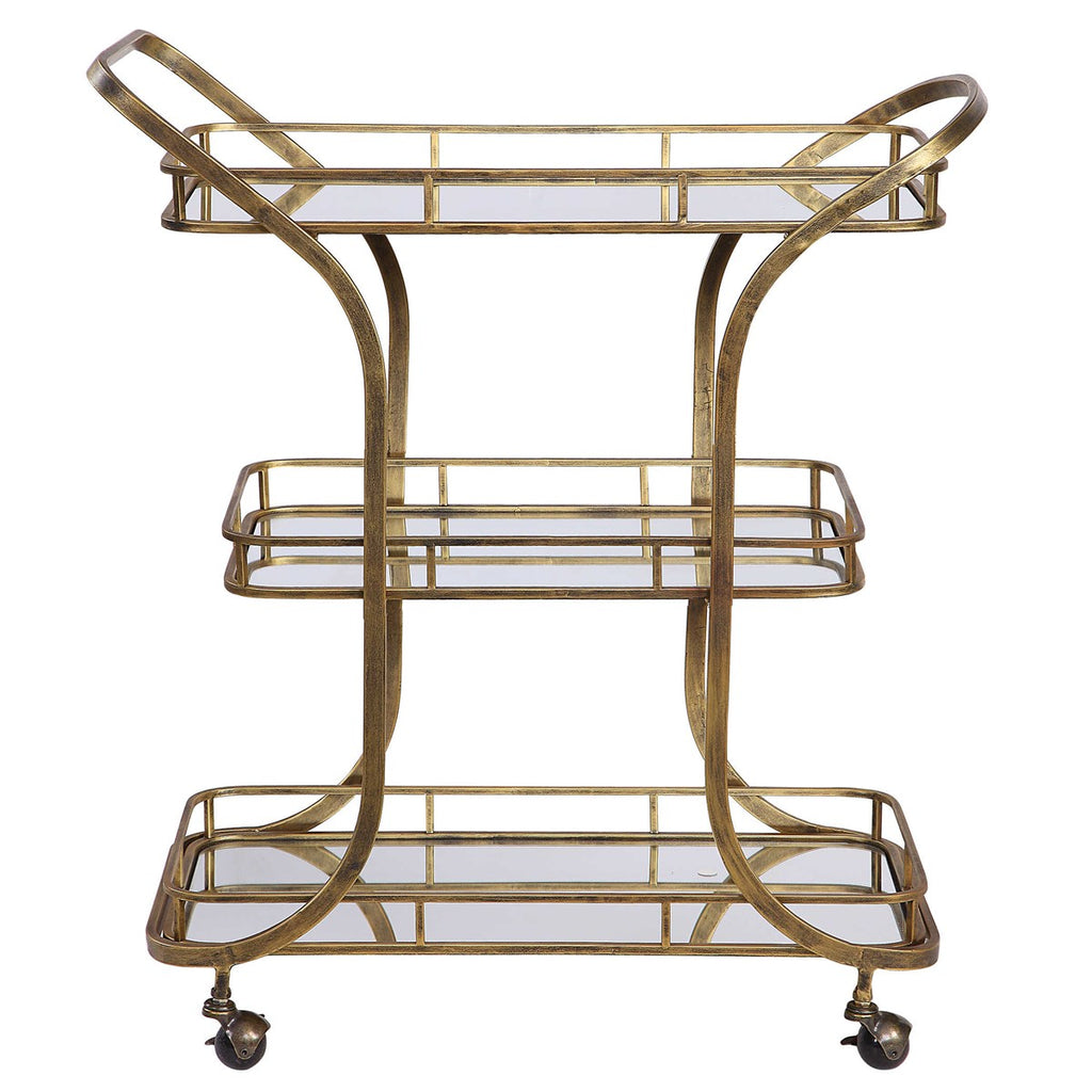 Stassi Gold Serving Cart - Bombay Mercantile