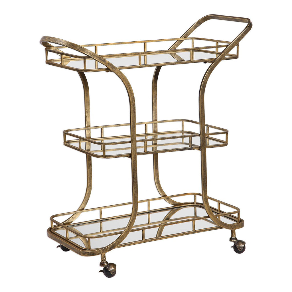 Stassi Gold Serving Cart - Bombay Mercantile