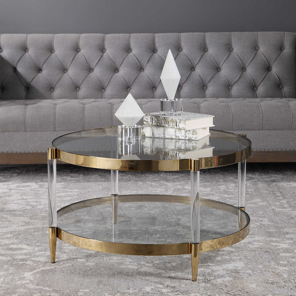 Kellen Glass Coffee Table - Bombay Mercantile