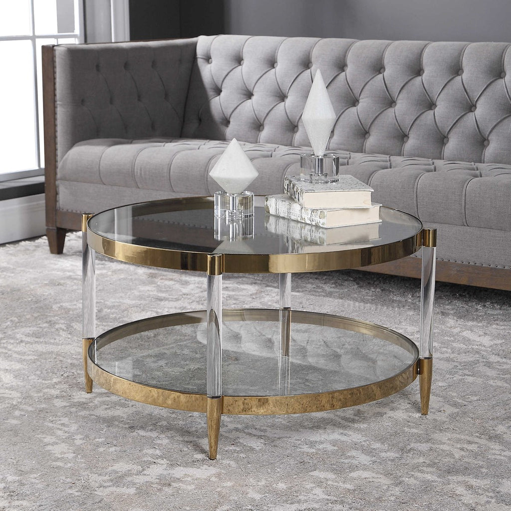 Kellen Glass Coffee Table - Bombay Mercantile