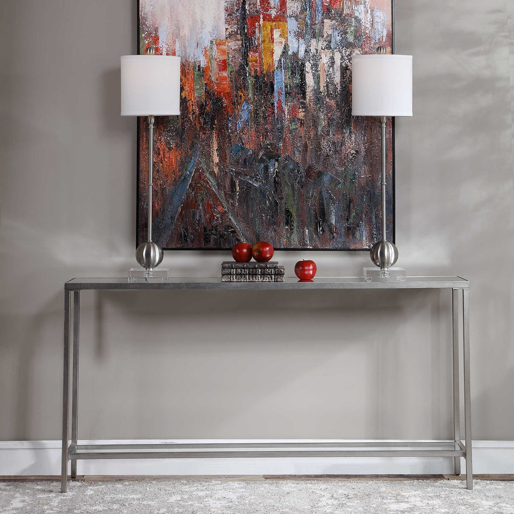 Hayley Silver Console Table - Bombay Mercantile