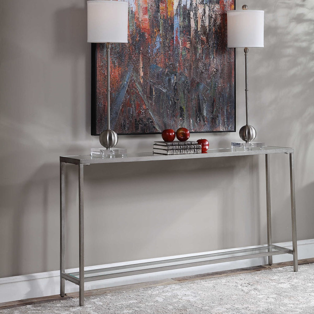 Hayley Silver Console Table - Bombay Mercantile