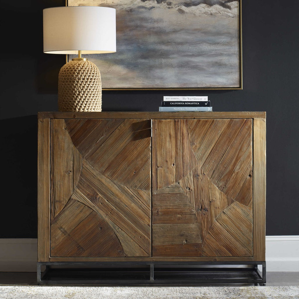 Evros Reclaimed Wood 2 Door Cabinet - Bombay Mercantile