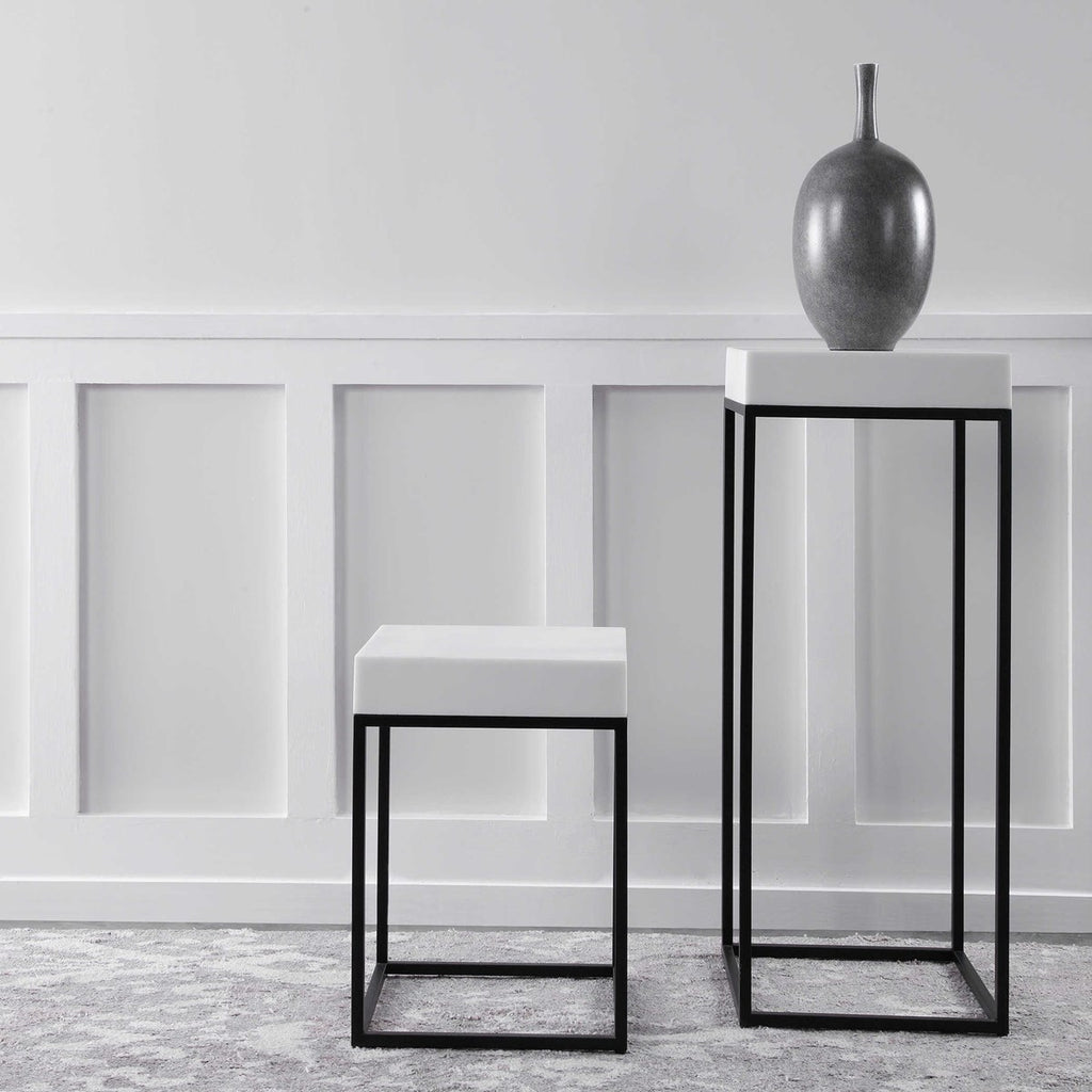Gambia Marble Plant Stand - Bombay Mercantile