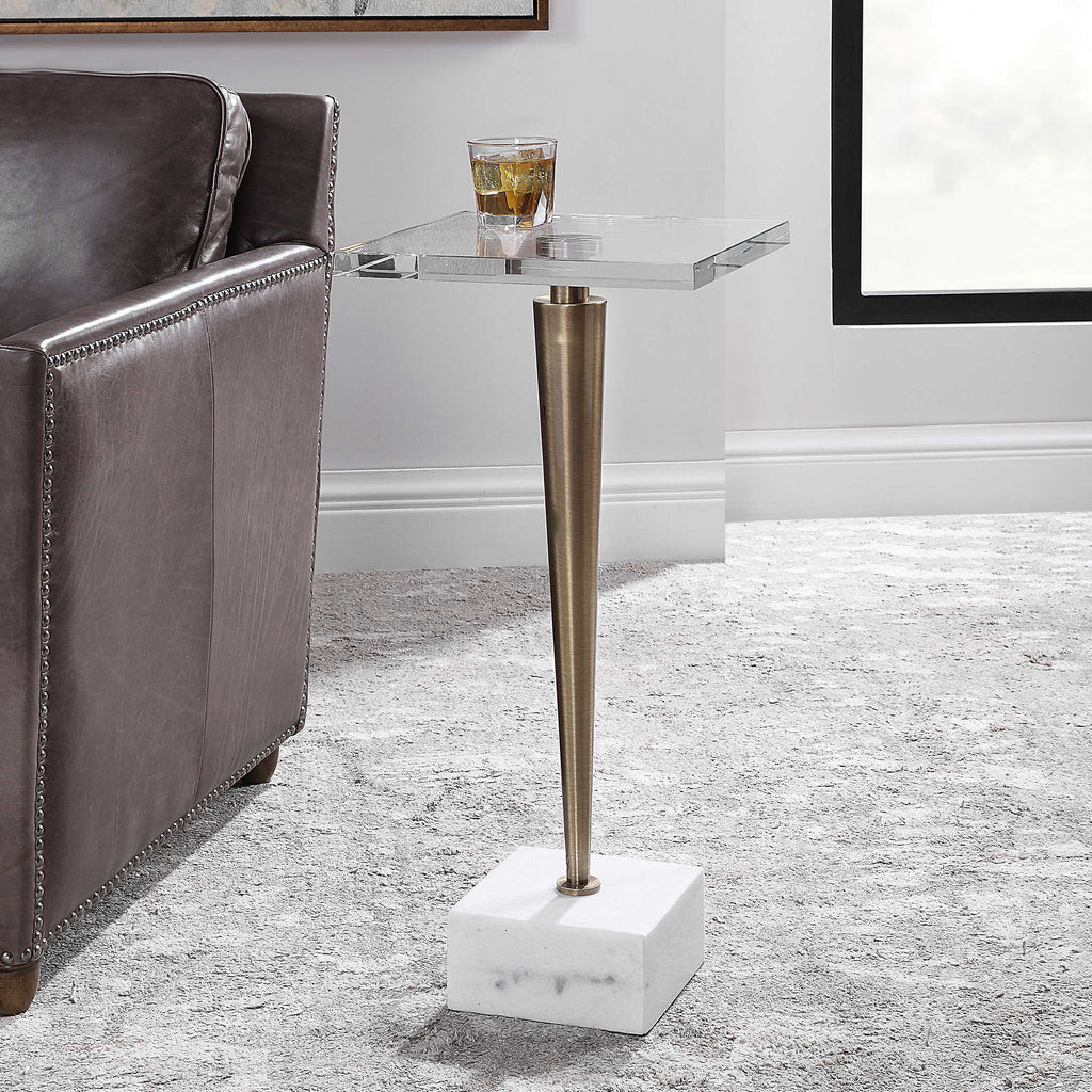 Campeiro Brass Drink Table - Bombay Mercantile