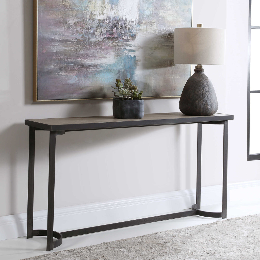 Basuto Steel Console Table - Bombay Mercantile