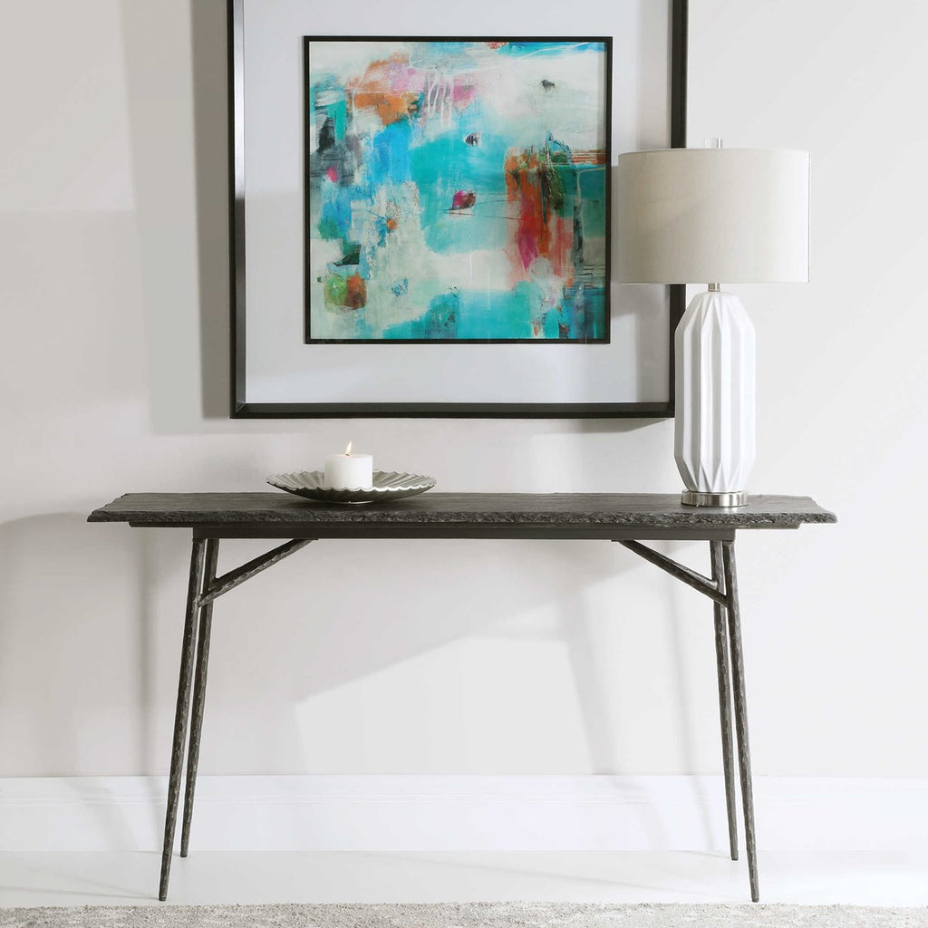 Kaduna Slate Console Table - Bombay Mercantile