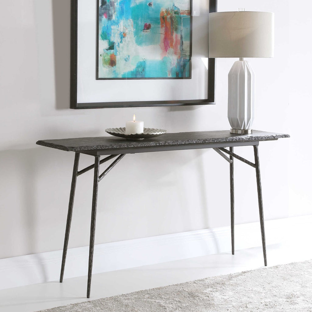 Kaduna Slate Console Table - Bombay Mercantile