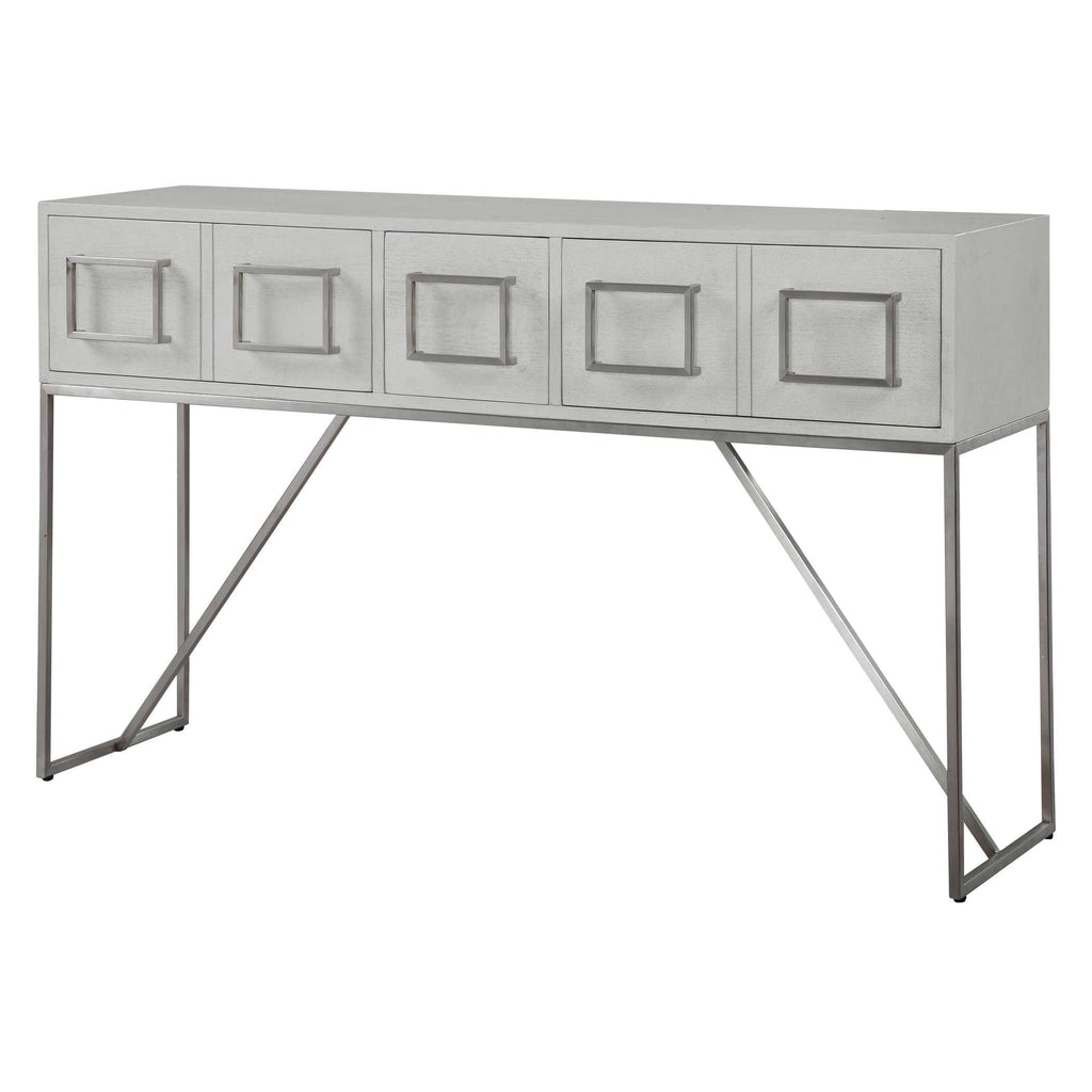 Abaya White Console Table - Bombay Mercantile