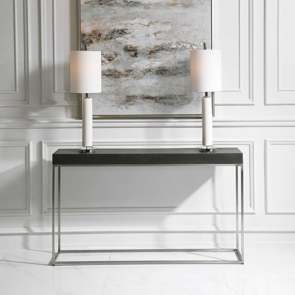 Jase Black Concrete Console Table - Bombay Mercantile