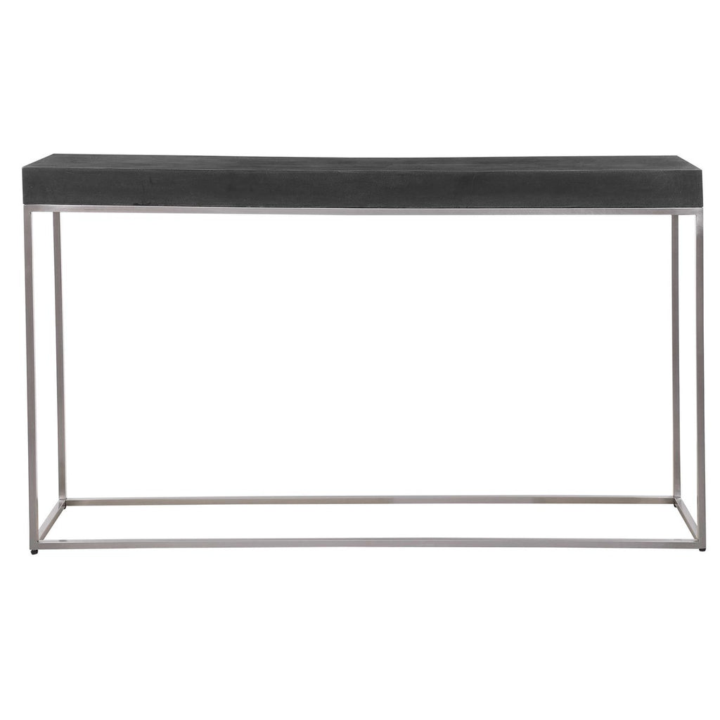 Jase Black Concrete Console Table - Bombay Mercantile