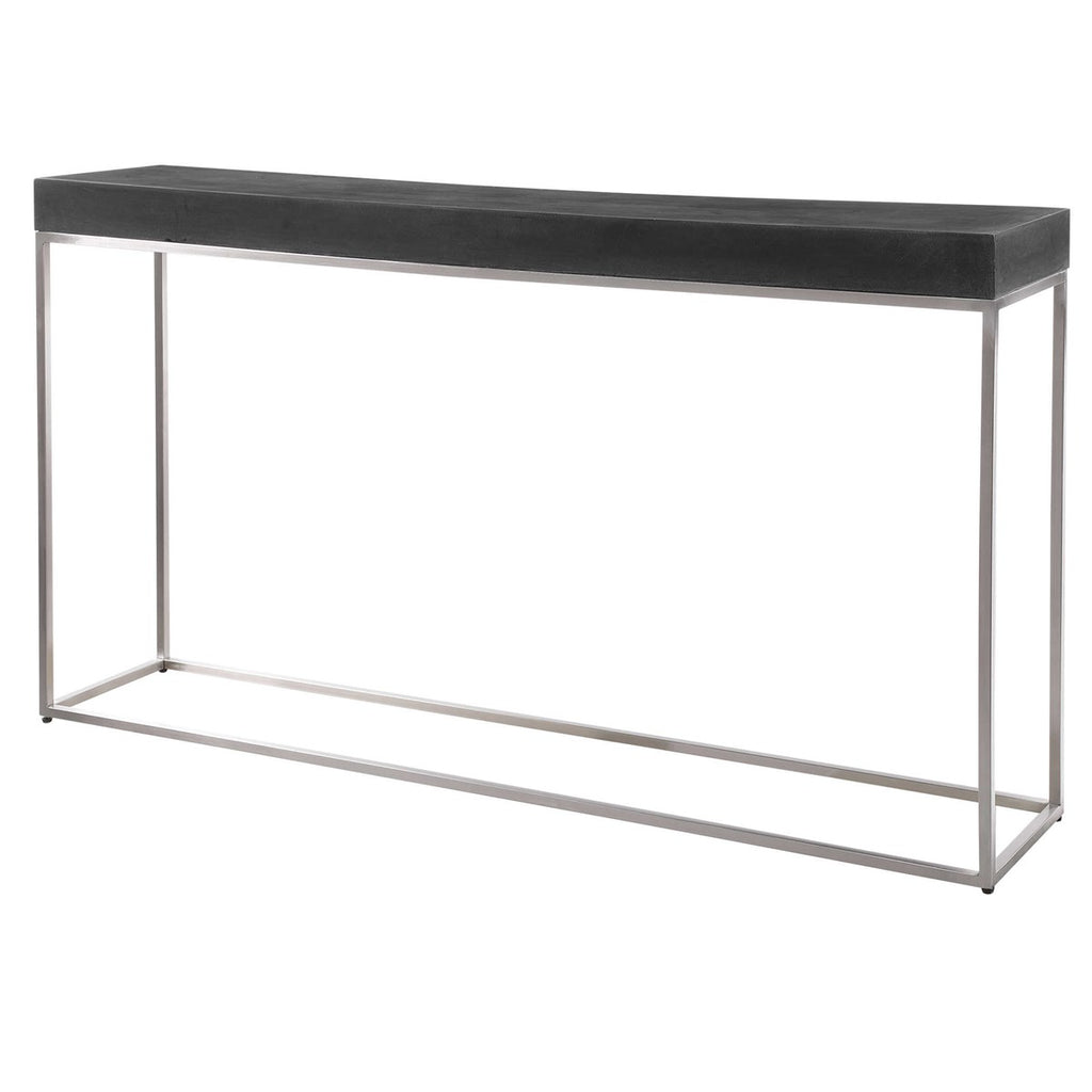 Jase Black Concrete Console Table - Bombay Mercantile