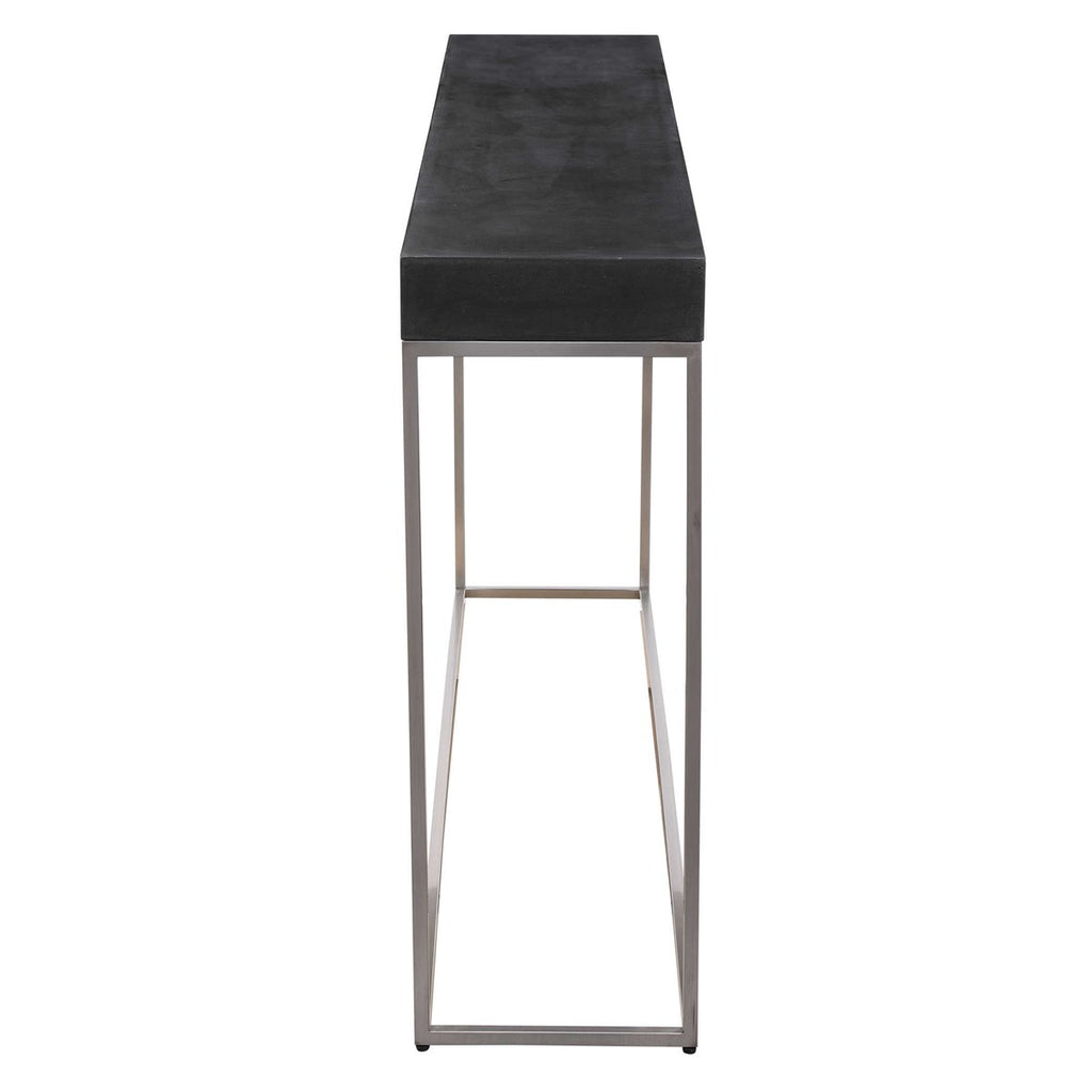 Jase Black Concrete Console Table - Bombay Mercantile
