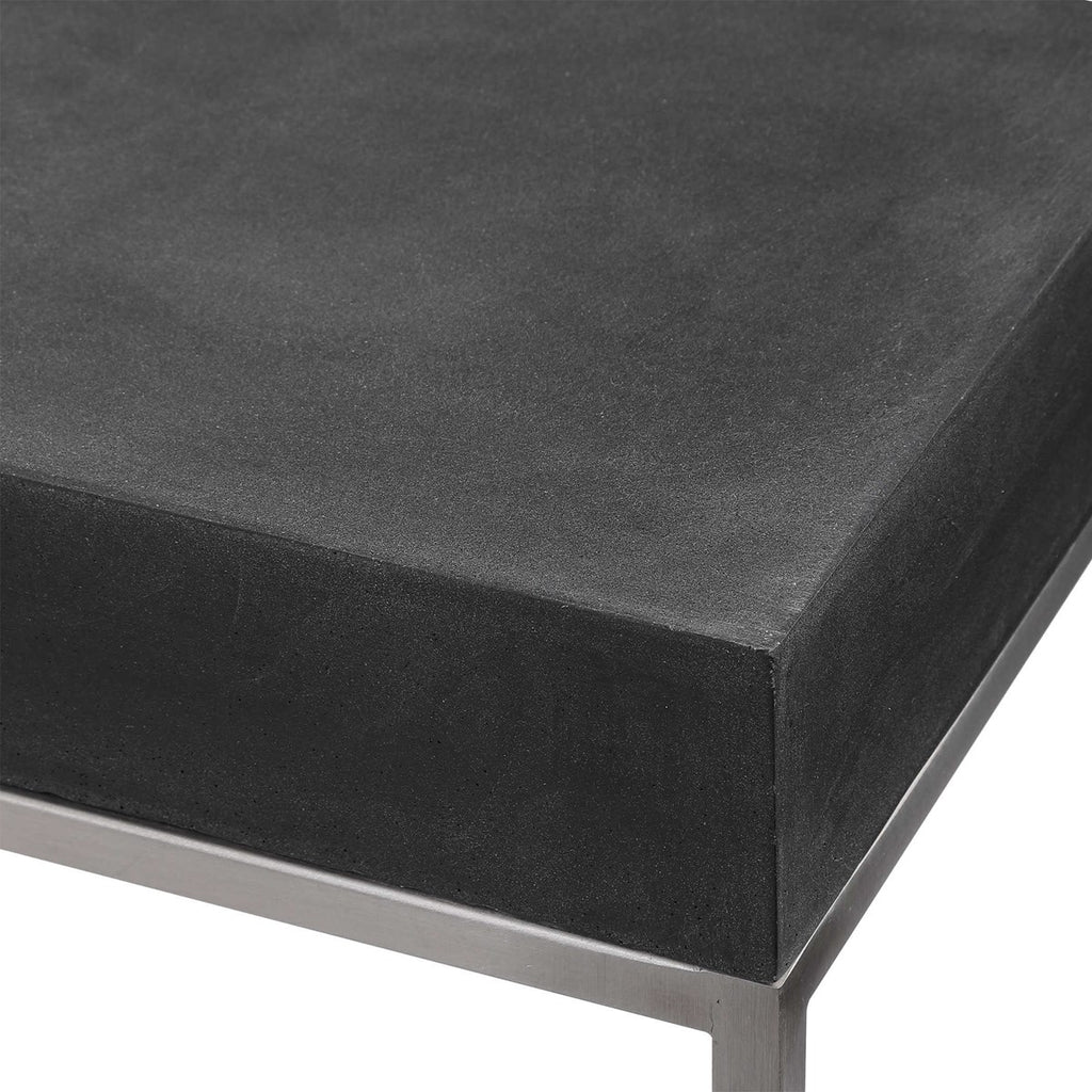 Jase Black Concrete Console Table - Bombay Mercantile