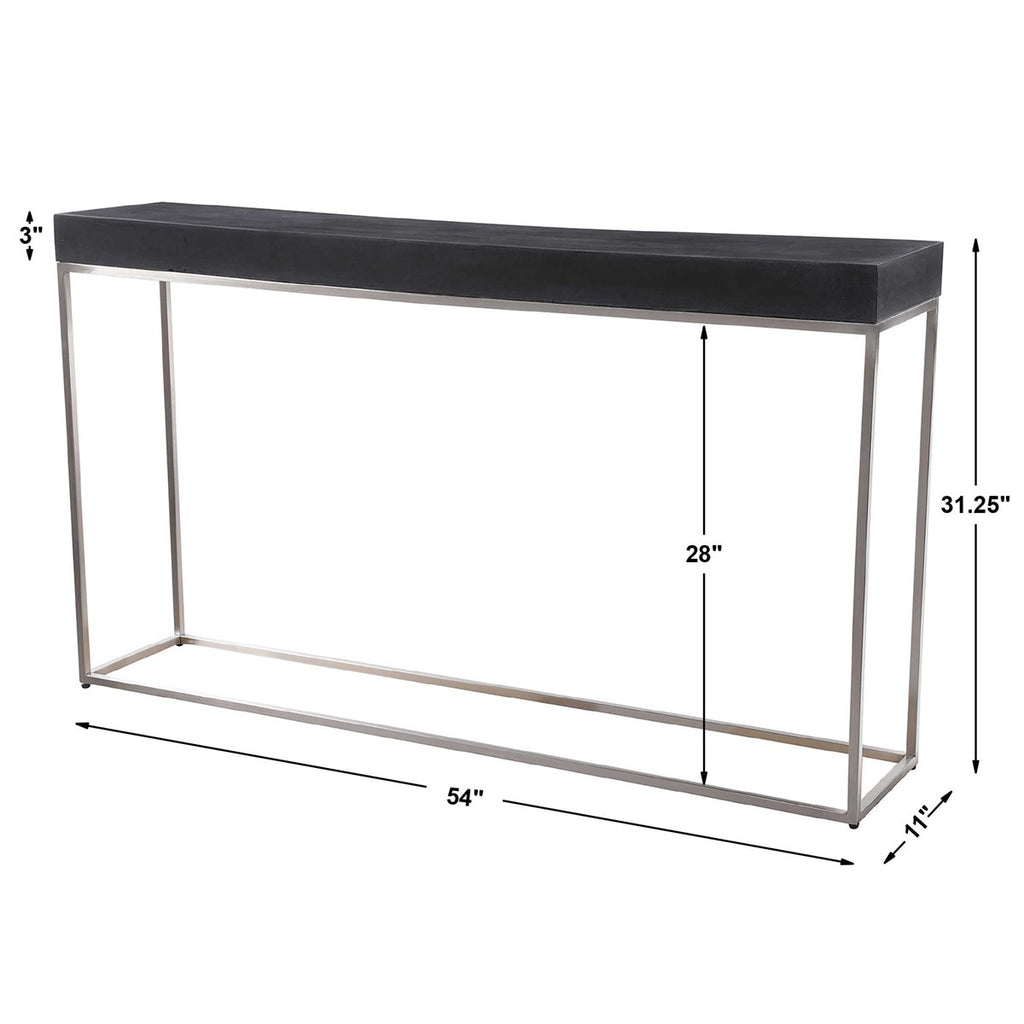 Jase Black Concrete Console Table - Bombay Mercantile