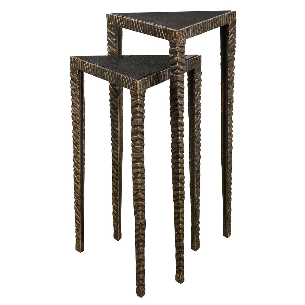 Samiria Triangular Accent Tables, Set of 2 - Bombay Mercantile