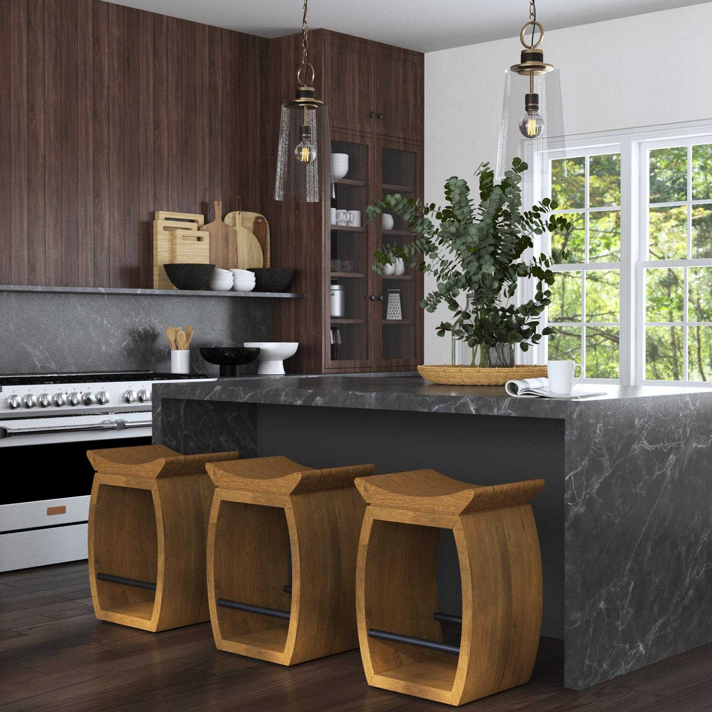 Connor Modern Wood Counter Stool - Bombay Mercantile