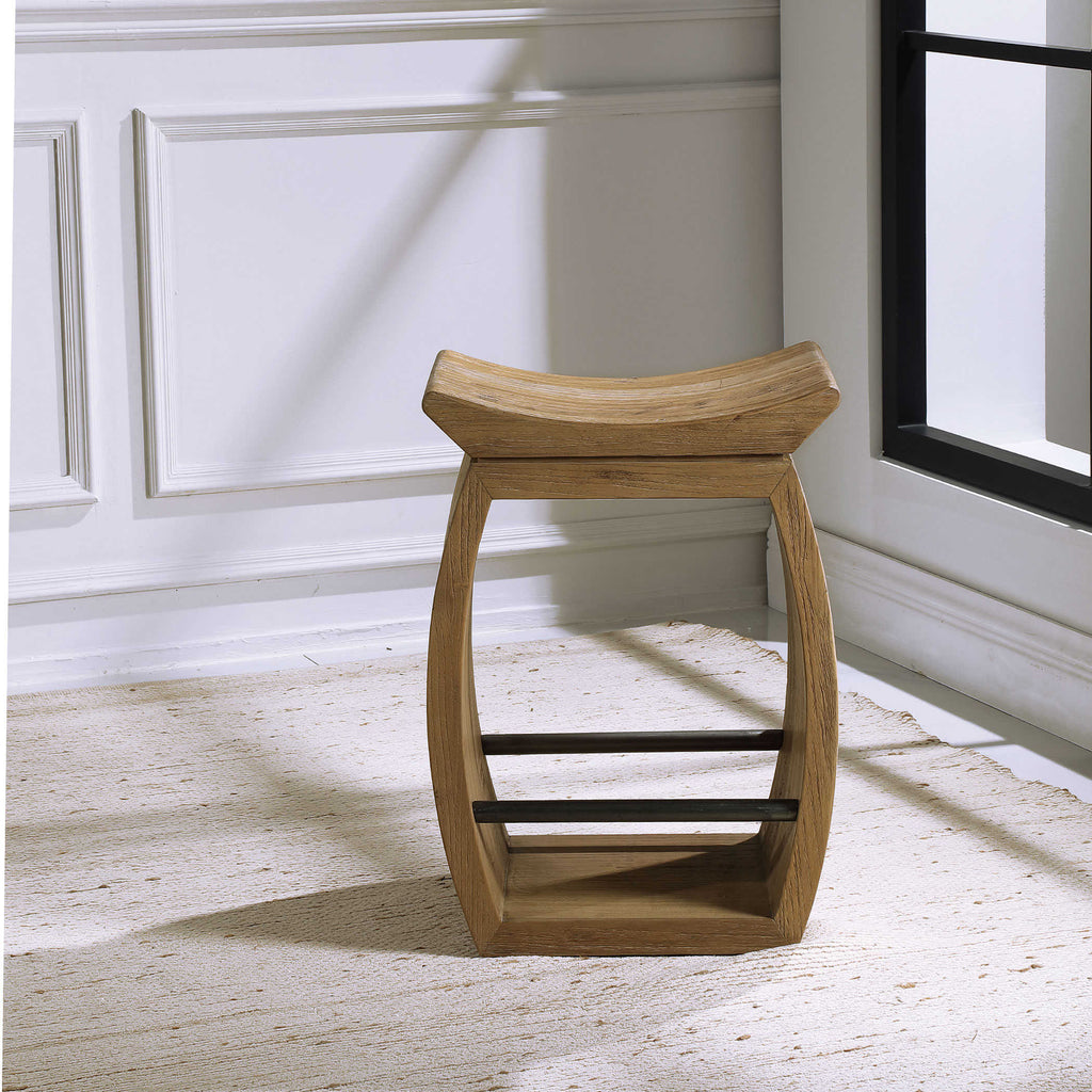 Connor Modern Wood Counter Stool - Bombay Mercantile