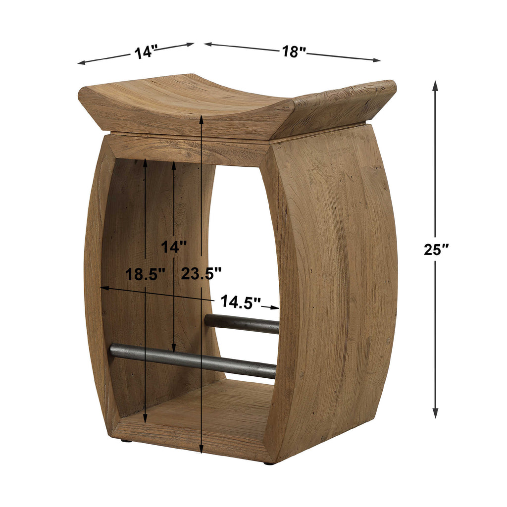 Connor Modern Wood Counter Stool - Bombay Mercantile