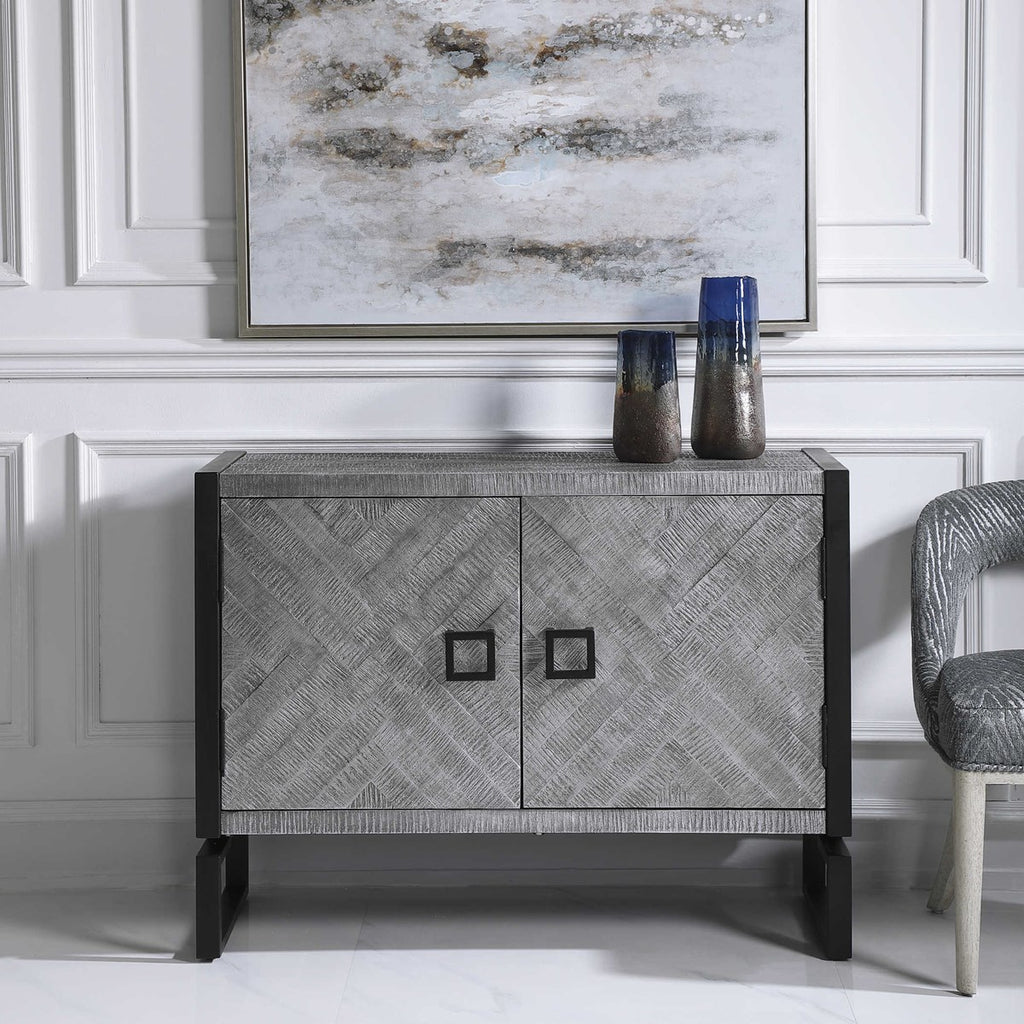 Keyes 2 Door Gray Cabinet - Bombay Mercantile