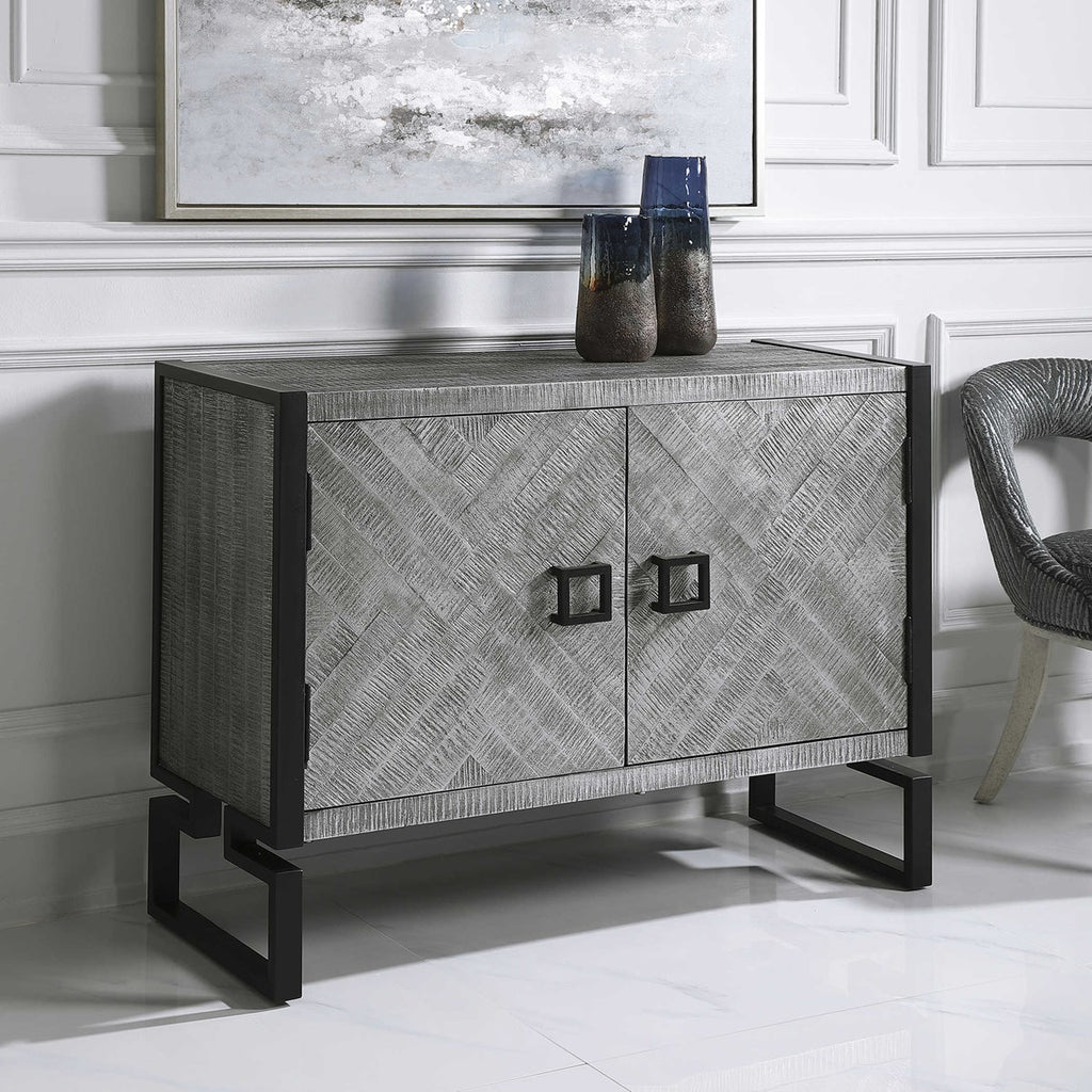 Keyes 2 Door Gray Cabinet - Bombay Mercantile