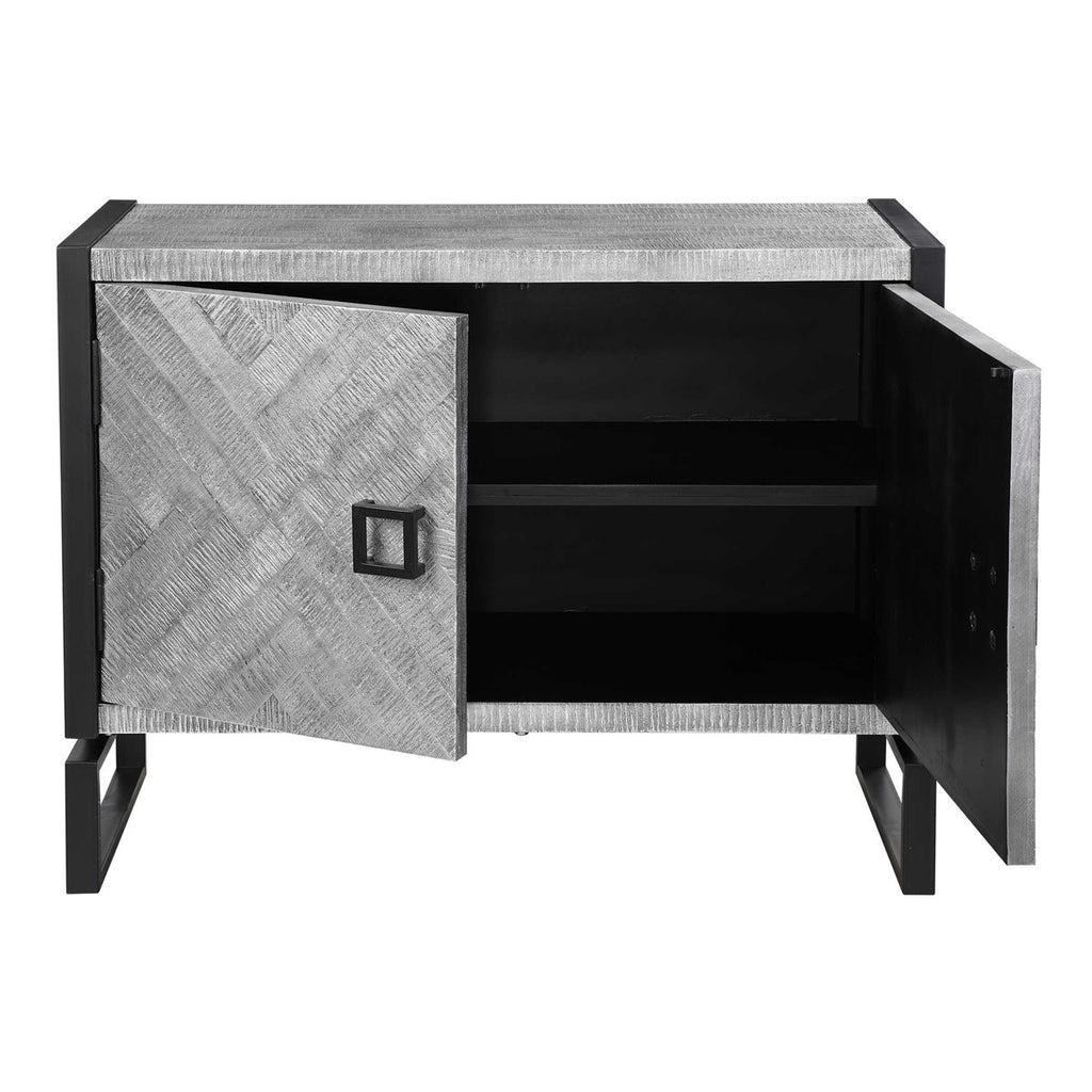 Keyes 2 Door Gray Cabinet - Bombay Mercantile