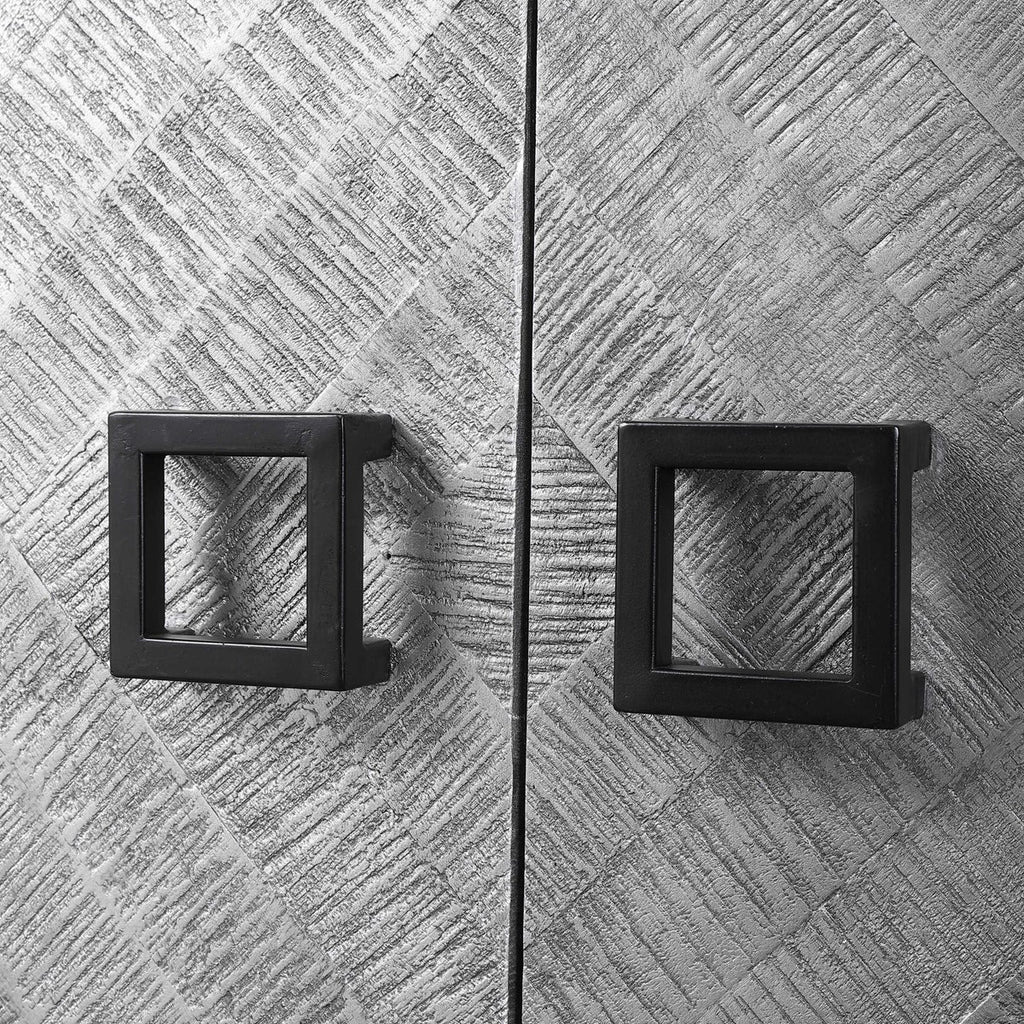 Keyes 2 Door Gray Cabinet - Bombay Mercantile