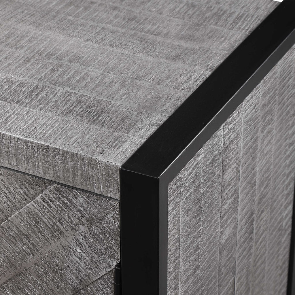 Keyes 2 Door Gray Cabinet - Bombay Mercantile