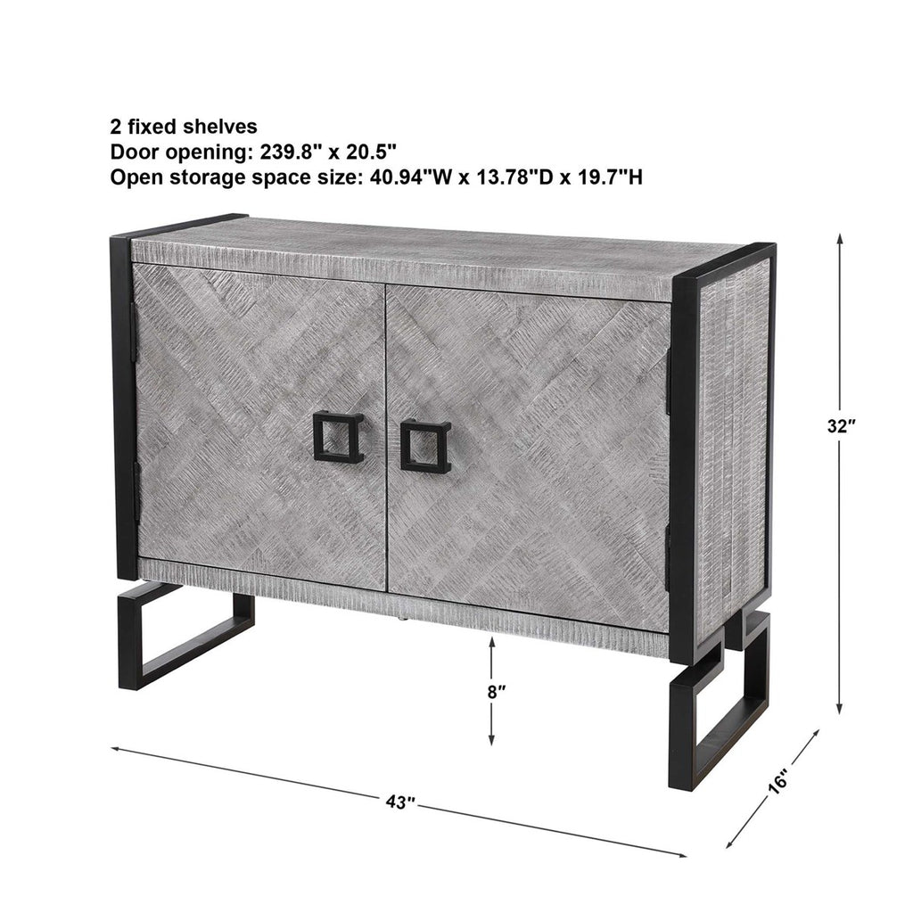 Keyes 2 Door Gray Cabinet - Bombay Mercantile
