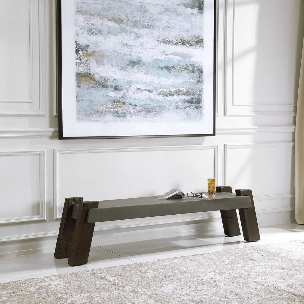 Lavin Industrial Concrete Bench - Bombay Mercantile