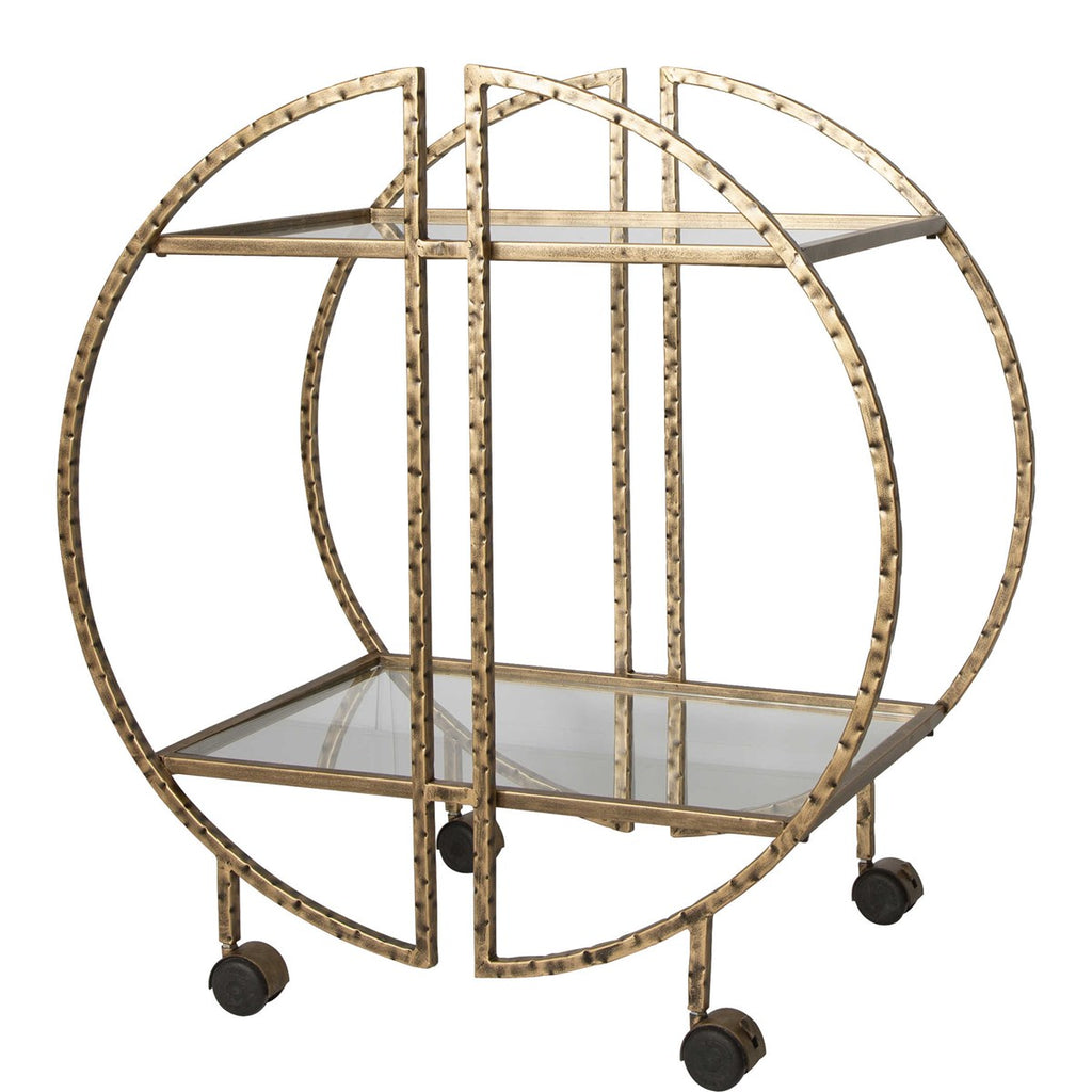 Zelina Gold Bar Cart - Bombay Mercantile