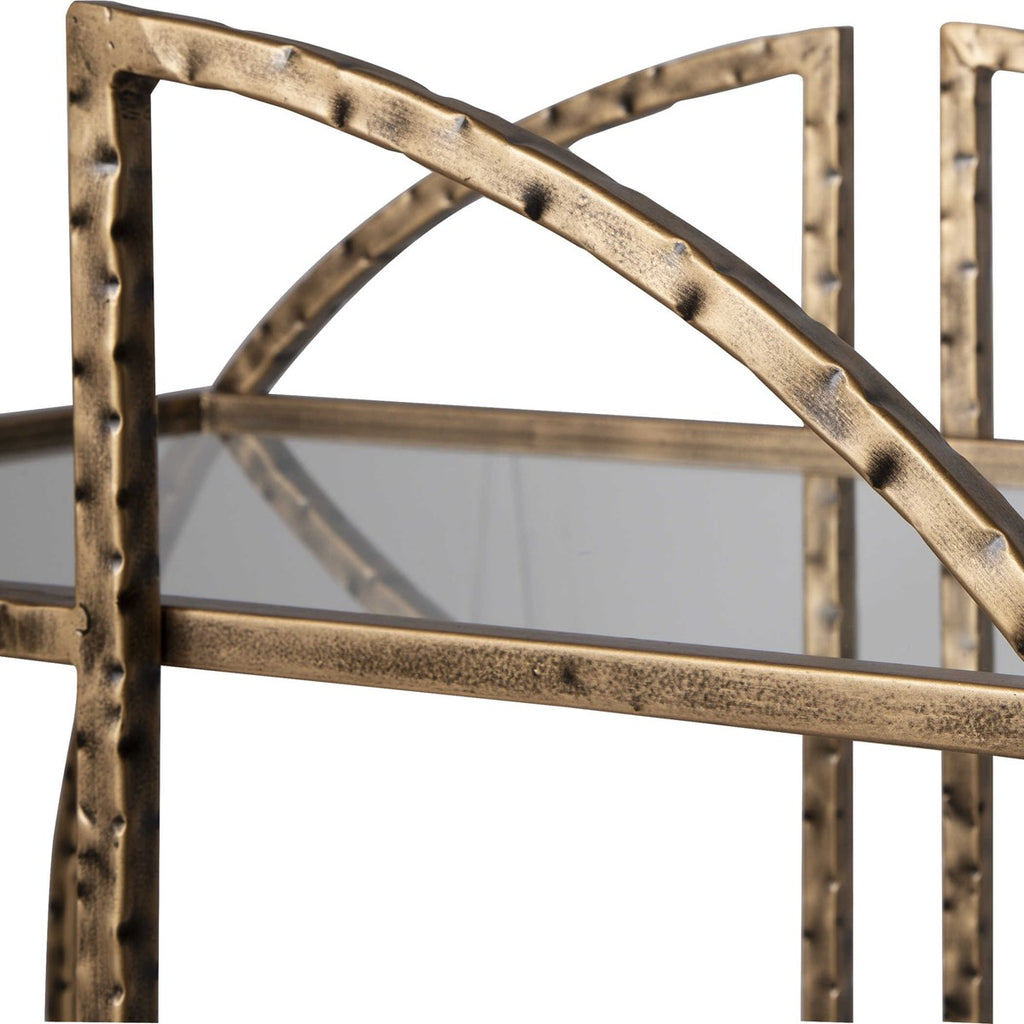 Zelina Gold Bar Cart - Bombay Mercantile