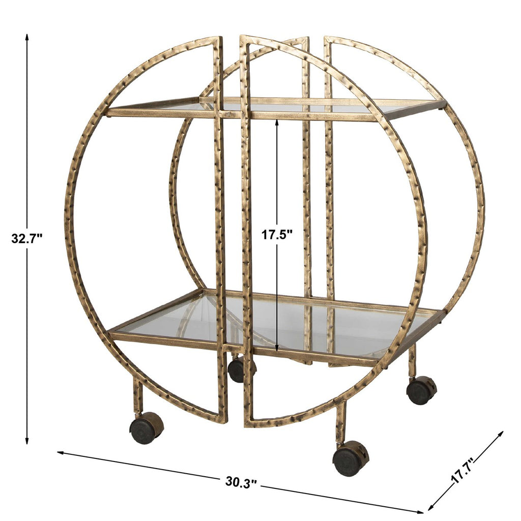Zelina Gold Bar Cart - Bombay Mercantile