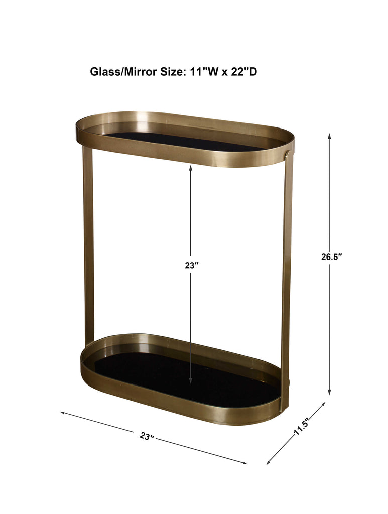 Adia Antique Gold Accent Table - Bombay Mercantile