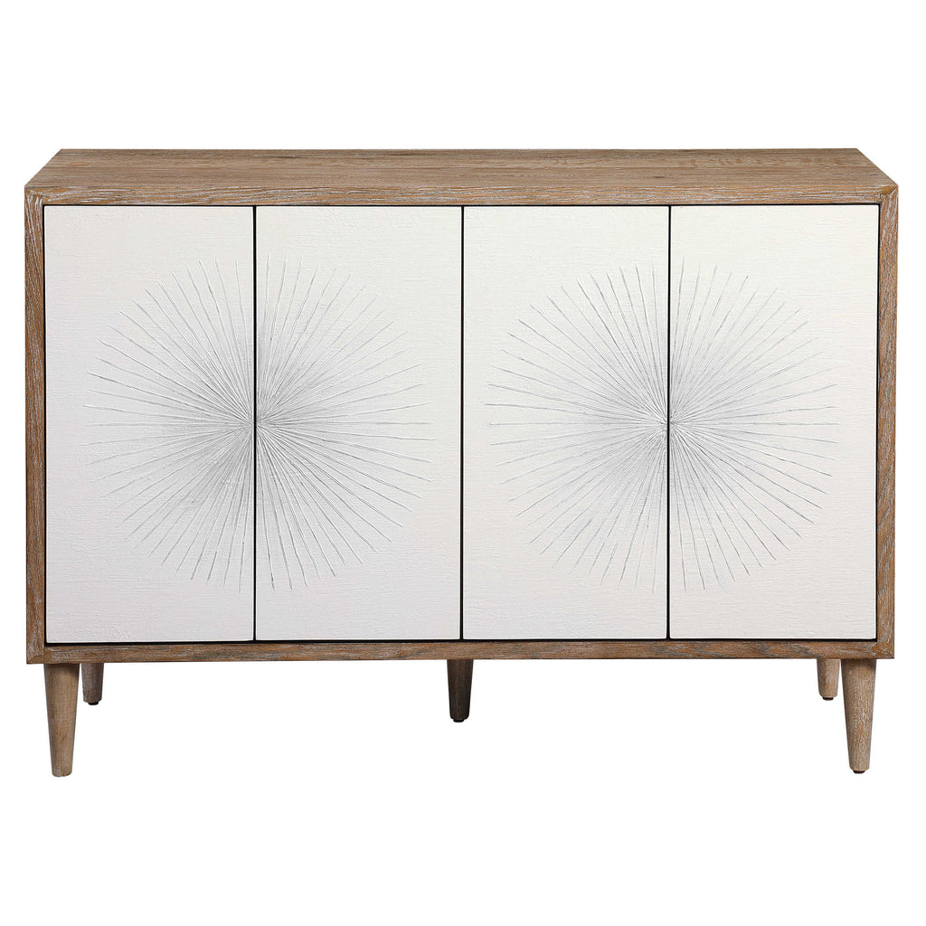 Dani 4 Door White Cabinet - Bombay Mercantile