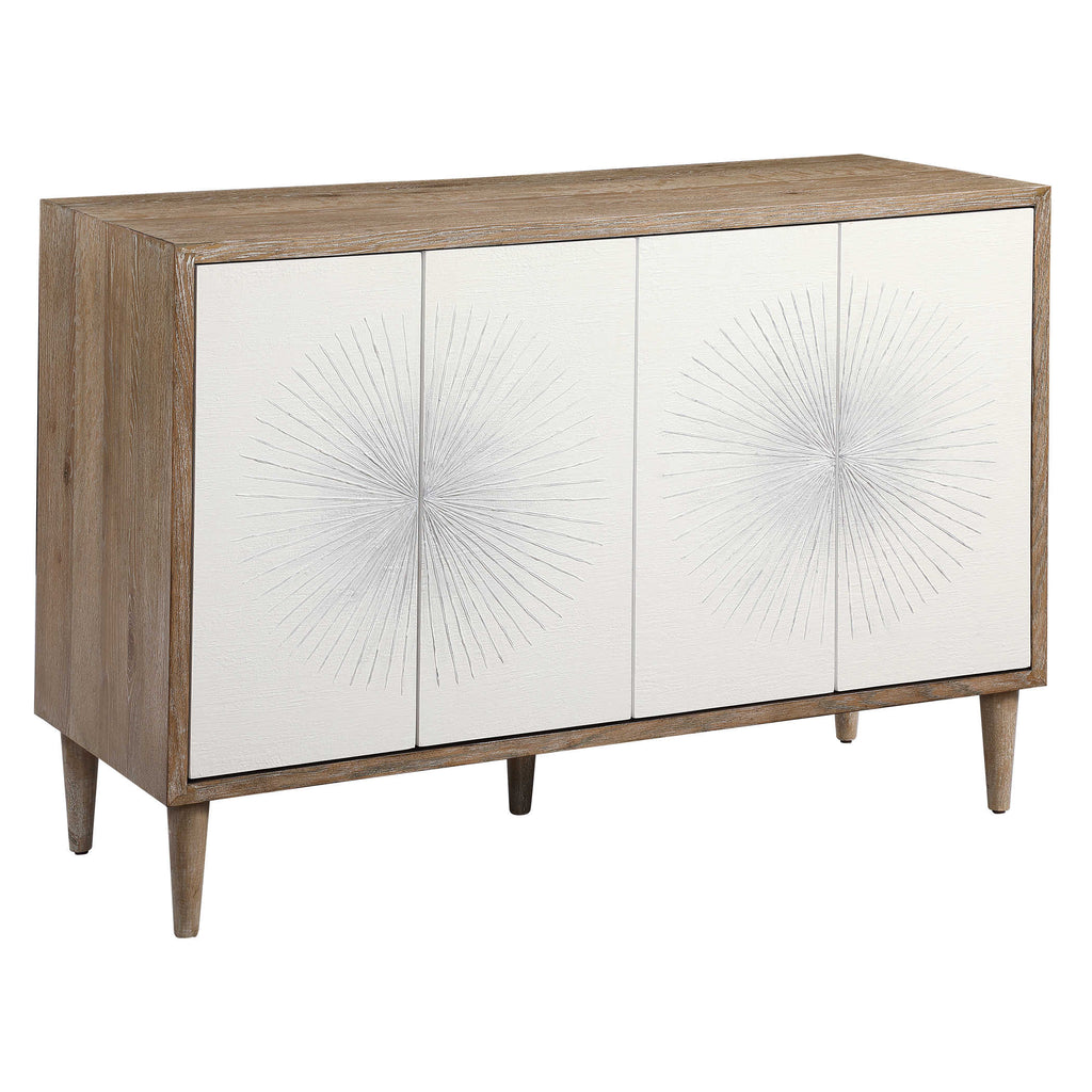 Dani 4 Door White Cabinet - Bombay Mercantile
