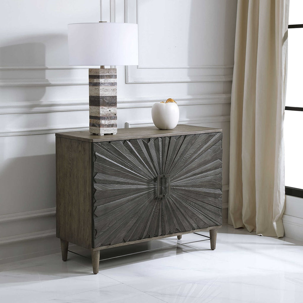 Shield Gray Oak 2 Door Cabinet - Bombay Mercantile