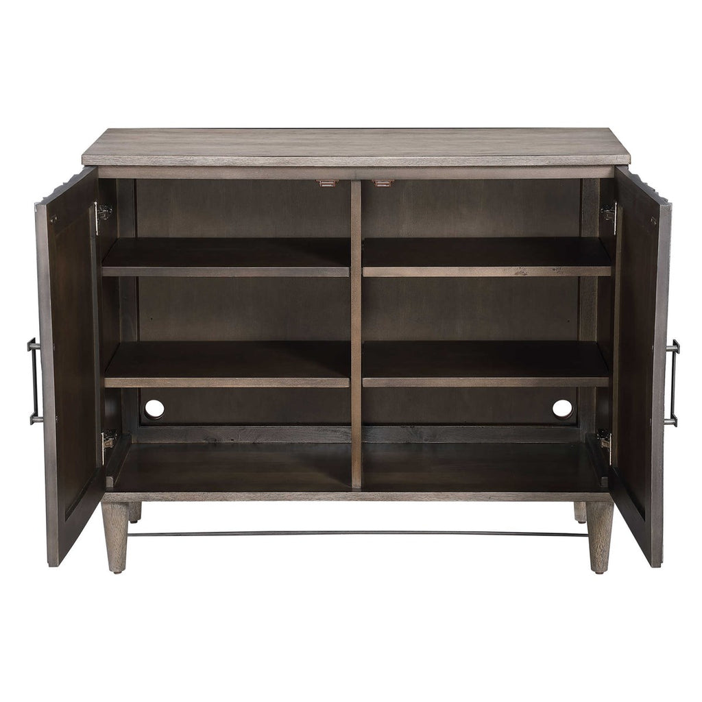 Shield Gray Oak 2 Door Cabinet - Bombay Mercantile