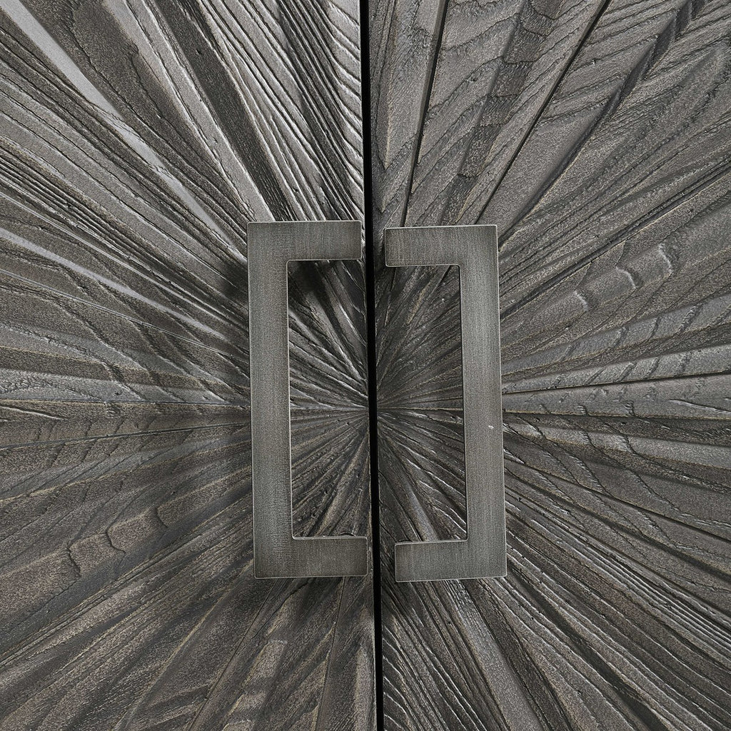 Shield Gray Oak 2 Door Cabinet - Bombay Mercantile