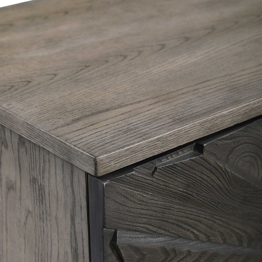 Shield Gray Oak 2 Door Cabinet - Bombay Mercantile