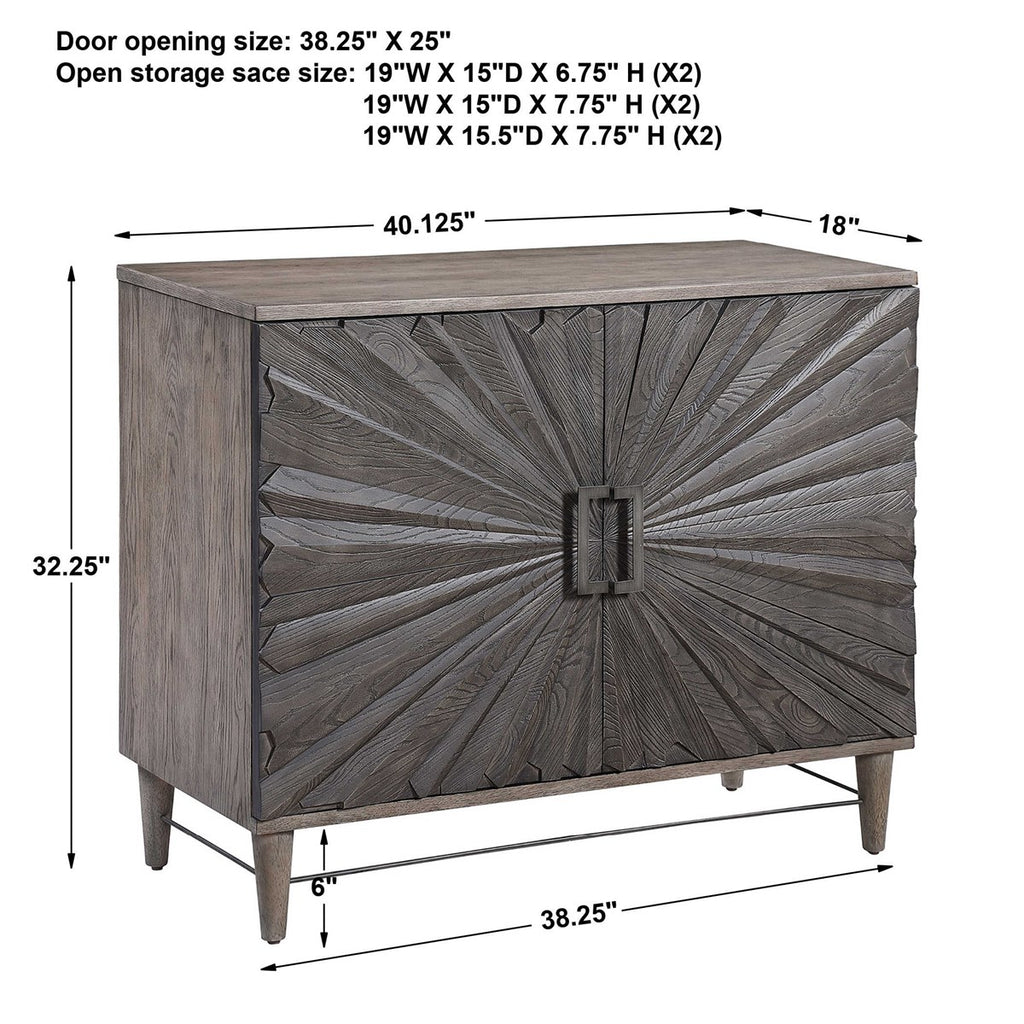 Shield Gray Oak 2 Door Cabinet - Bombay Mercantile