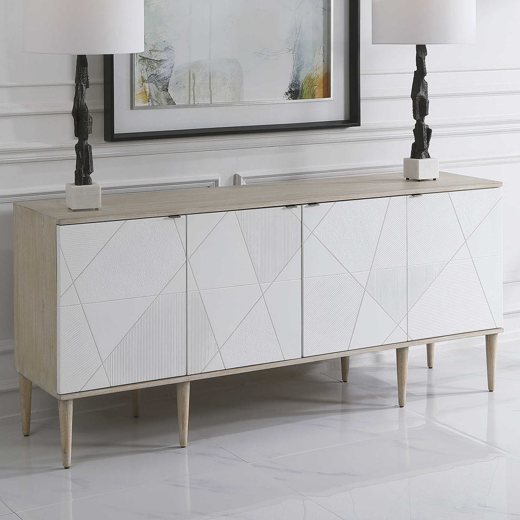 Tightrope 4 Door Modern Sideboard Cabinet - Bombay Mercantile