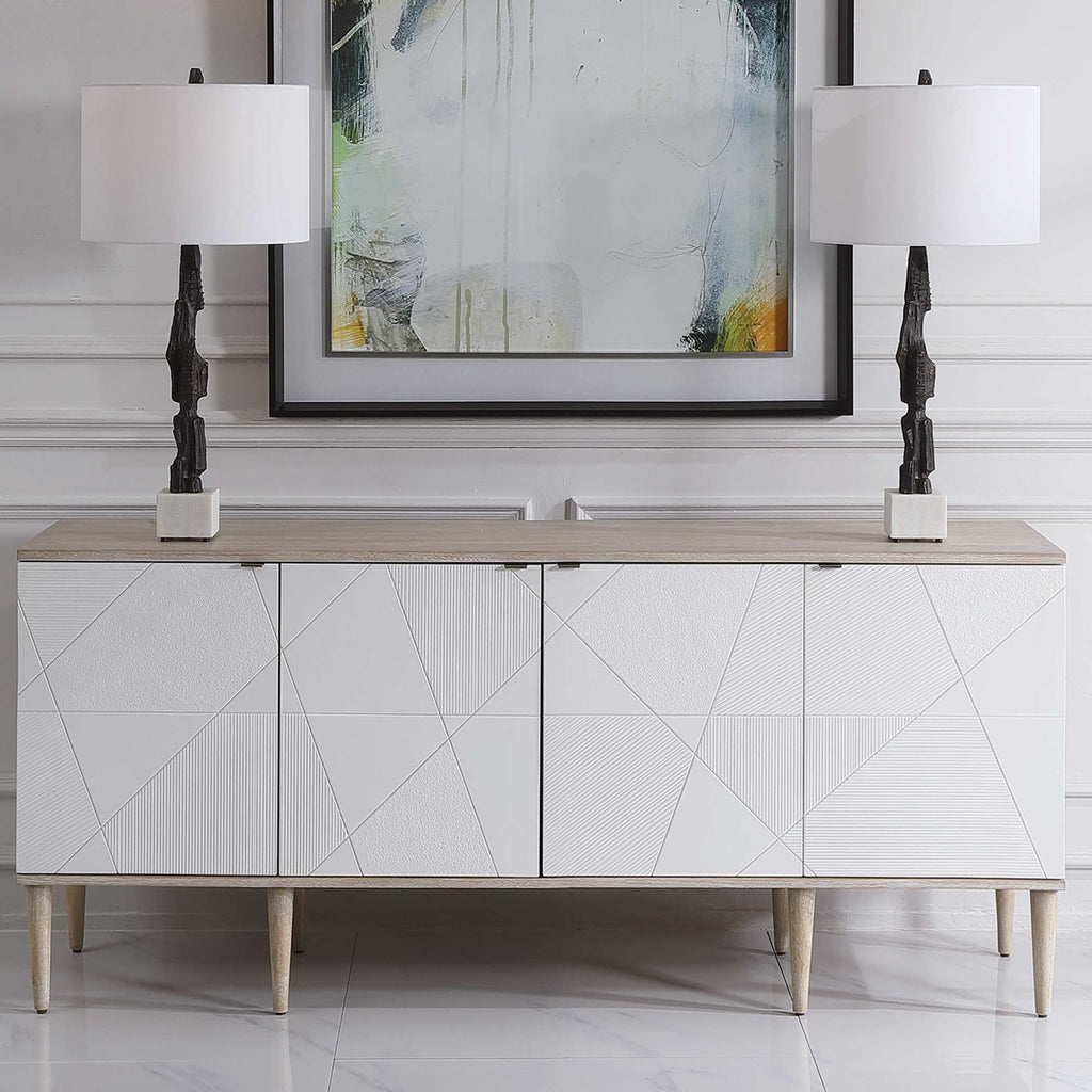 Tightrope 4 Door Modern Sideboard Cabinet - Bombay Mercantile