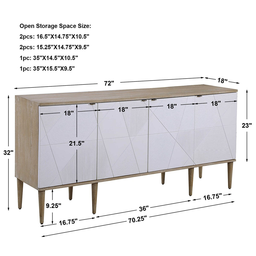 Tightrope 4 Door Modern Sideboard Cabinet - Bombay Mercantile