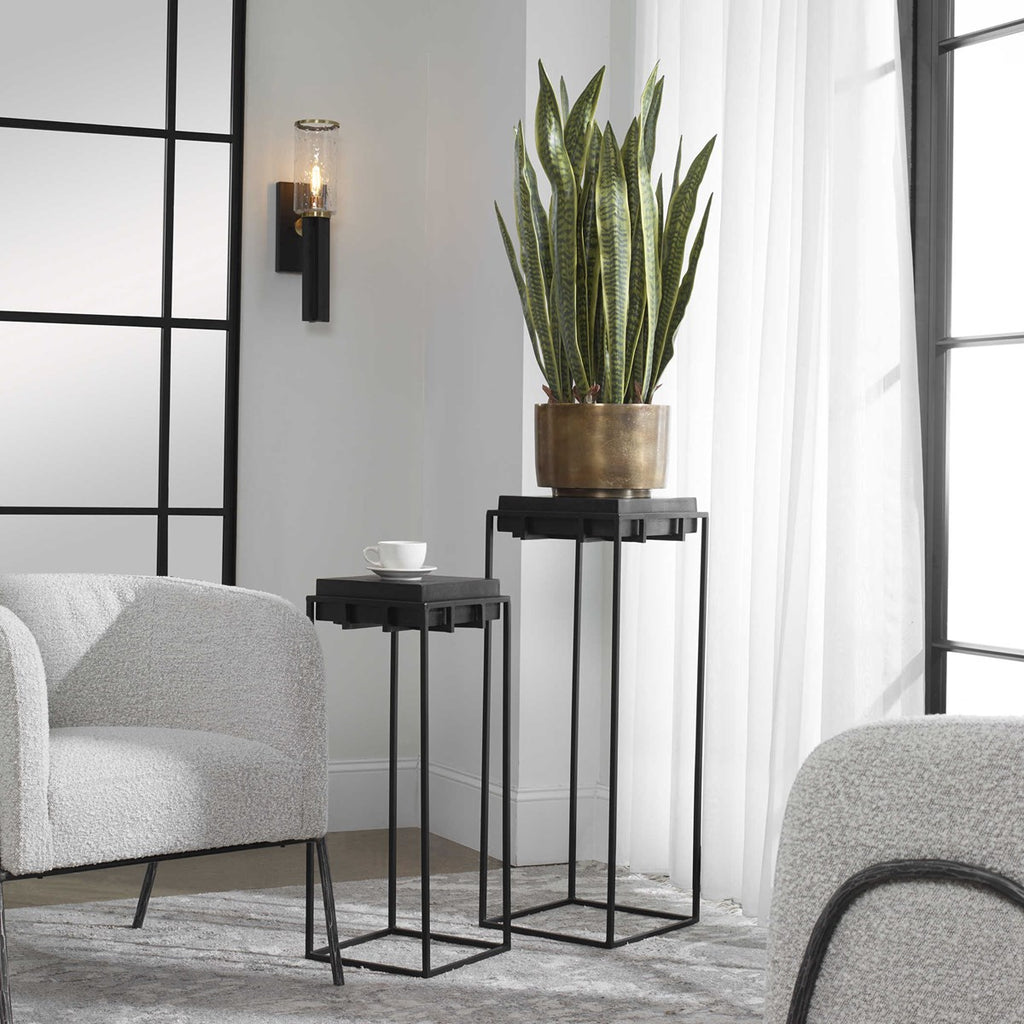 Telone Black Large Pedestal - Bombay Mercantile