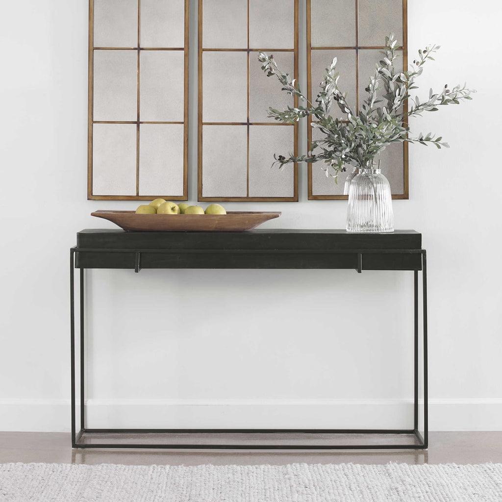 Telone Modern Black Console Table - Bombay Mercantile