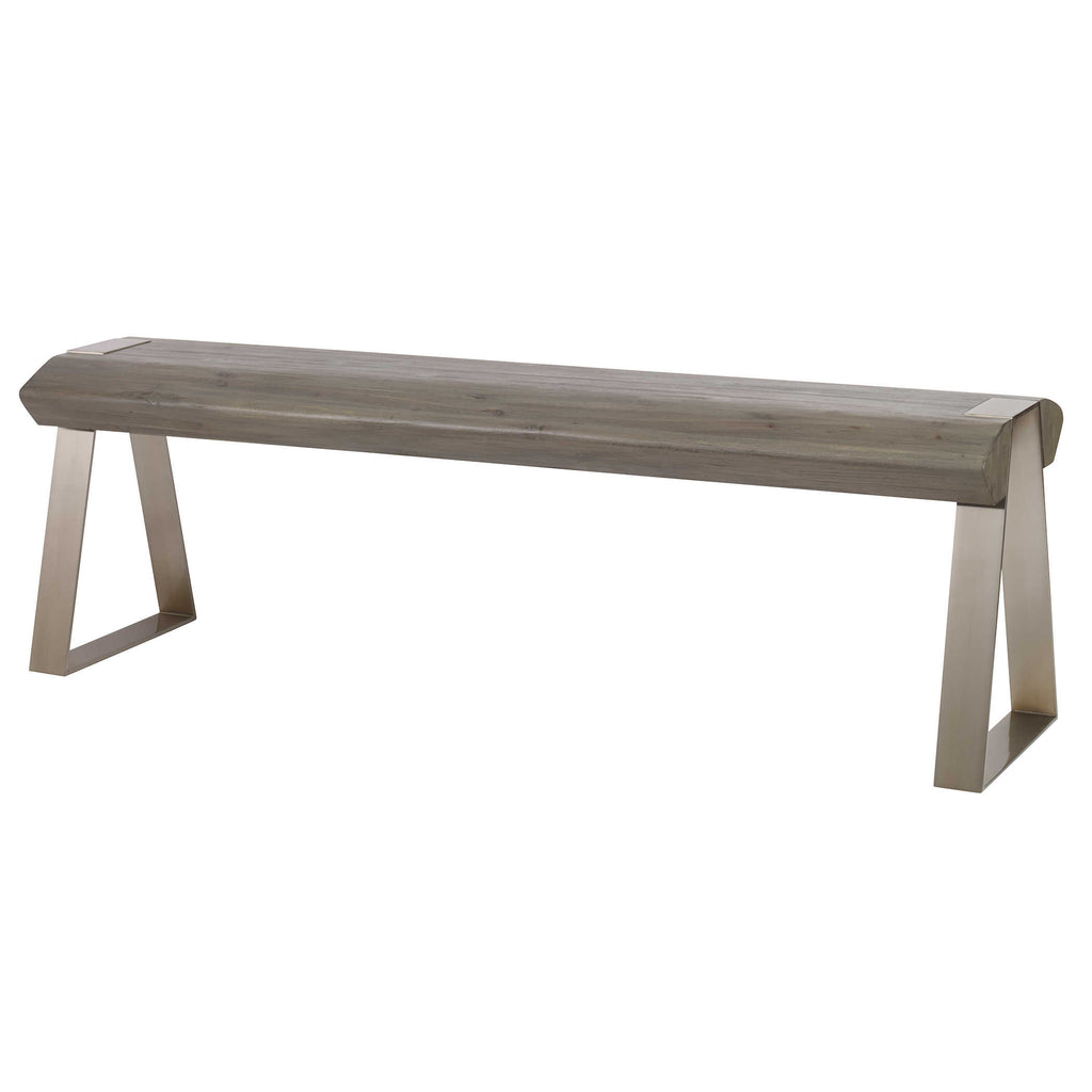 Acai Light Gray Bench - Bombay Mercantile